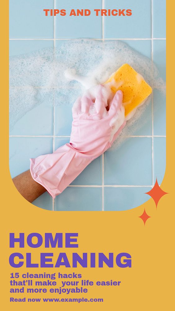 Home cleaning social story template, editable Instagram design