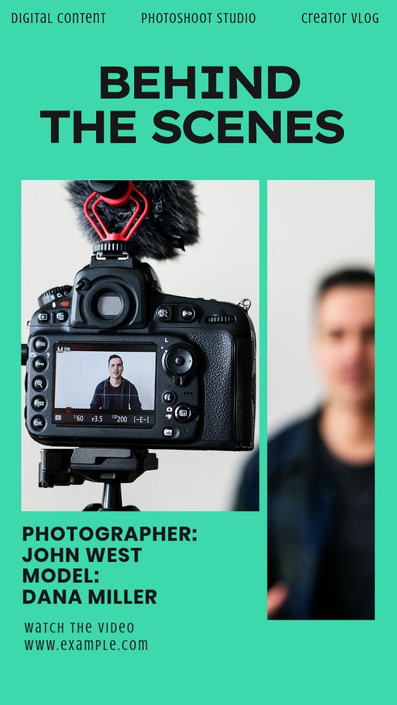 Photoshoot studio social story template, editable Instagram design