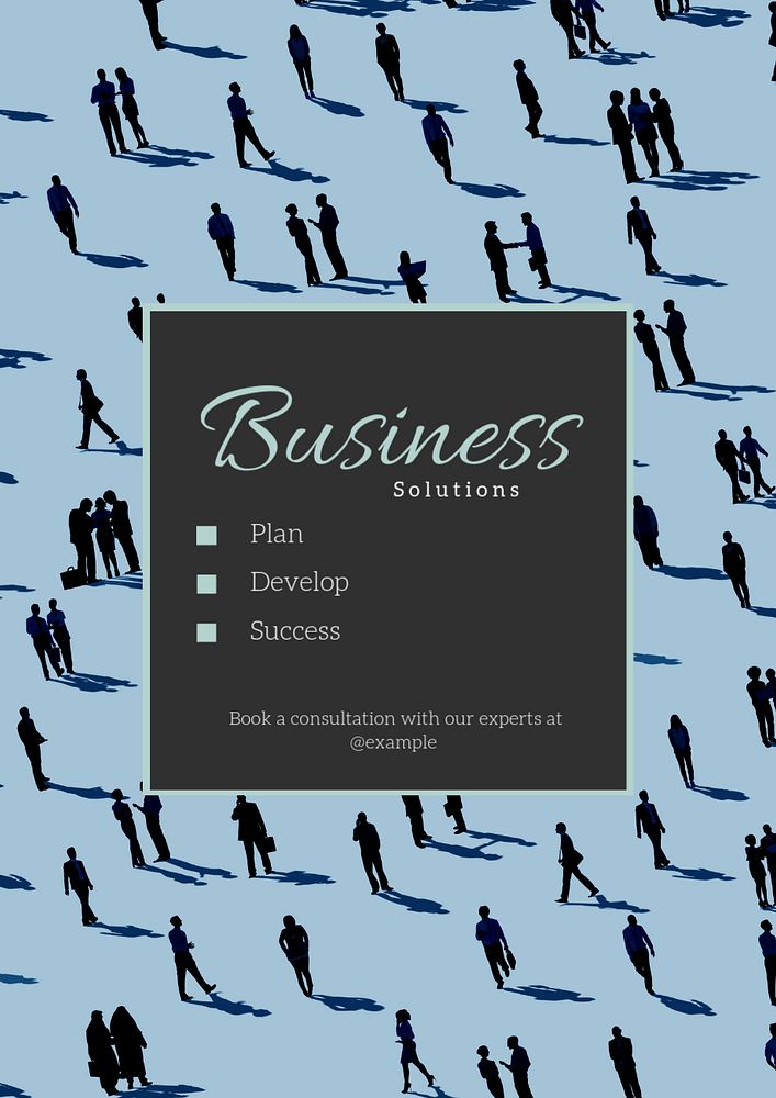 Business solutions poster template, editable text & design