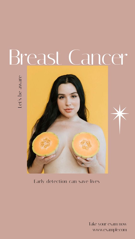 Breast cancer awareness Instagram story template, editable design