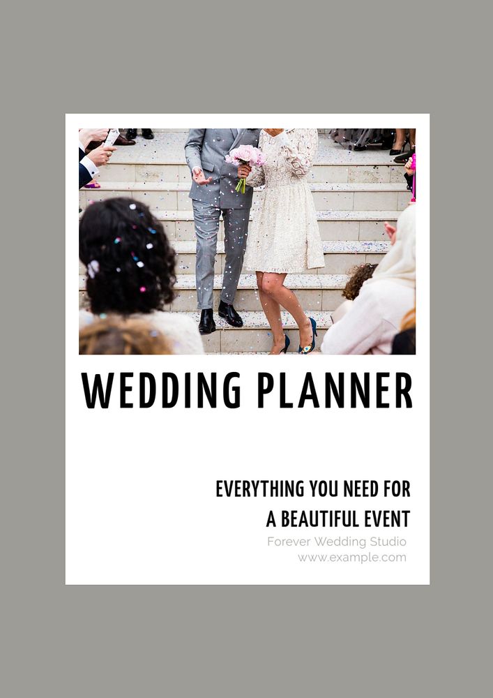 Wedding planner poster template, customizable design