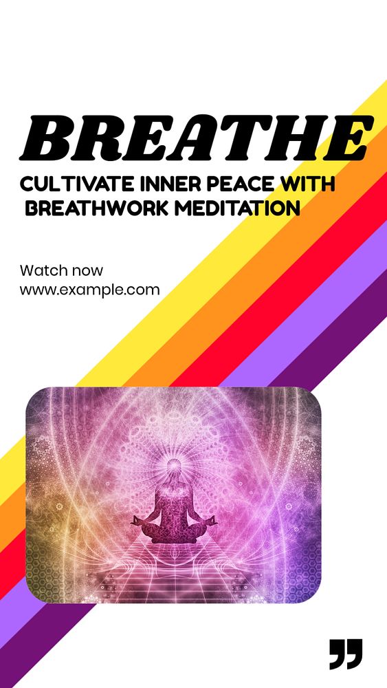 Breathing meditation Instagram story, editable social media design