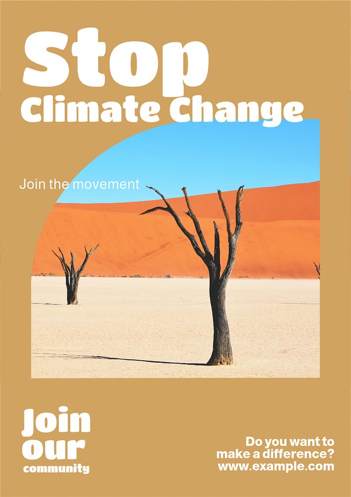 Stop climate change editable poster template