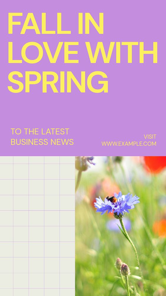 Spring story template, editable social media design