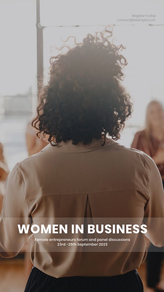 Woman in business Instagram story template, editable text