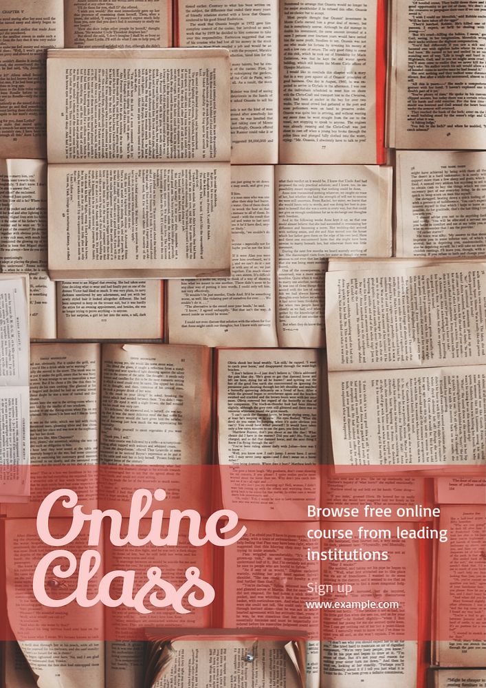 Online class  poster template, editable text & design