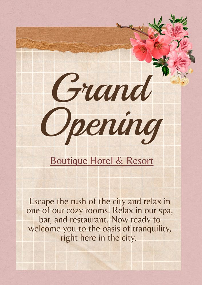 Grand opening poster template, editable design