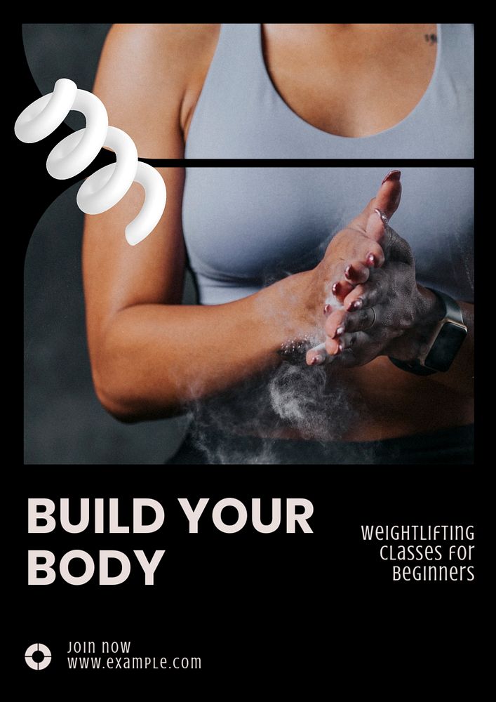 Build your body  poster template, editable text and design