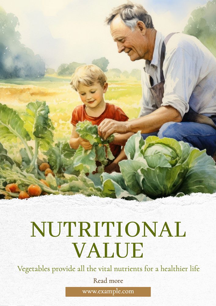 Nutritional values poster template