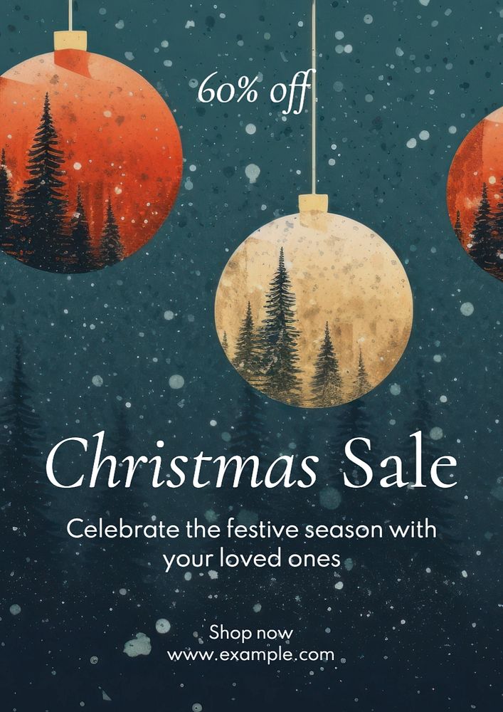 Christmas sale poster template