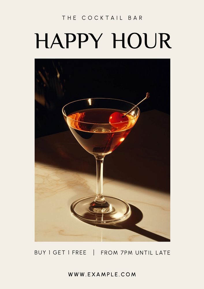 Happy hour poster template