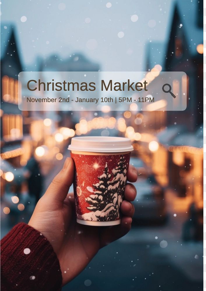 Christmas market poster template