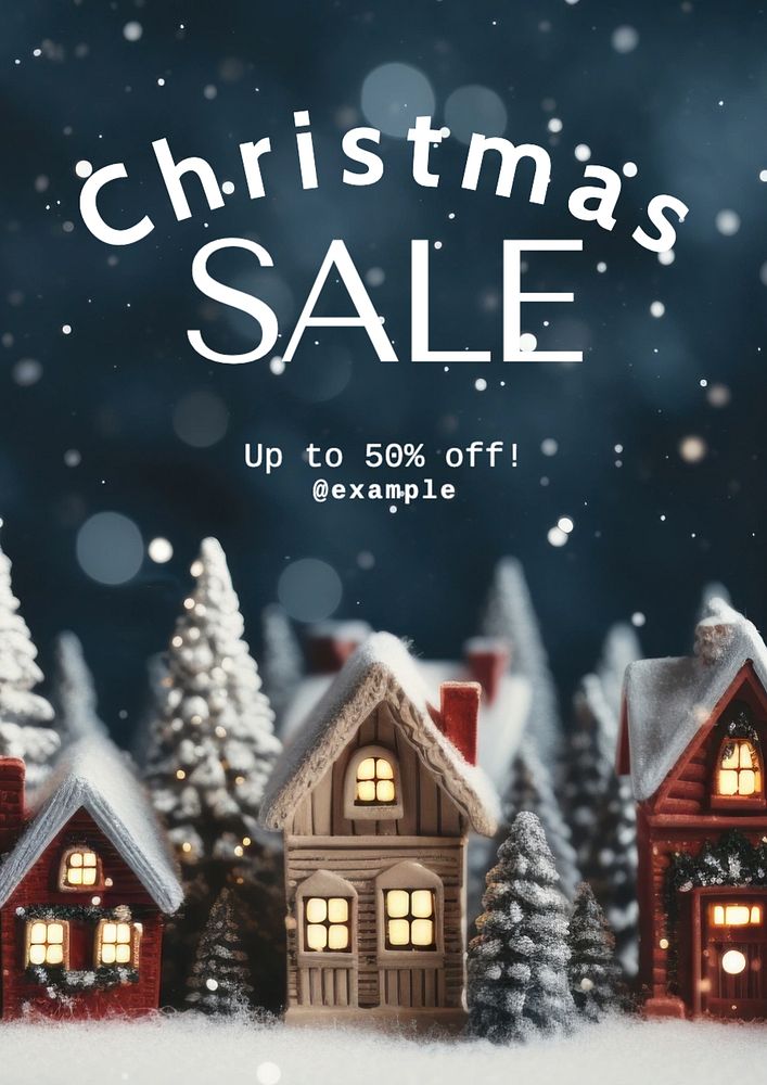 Christmas sale poster template