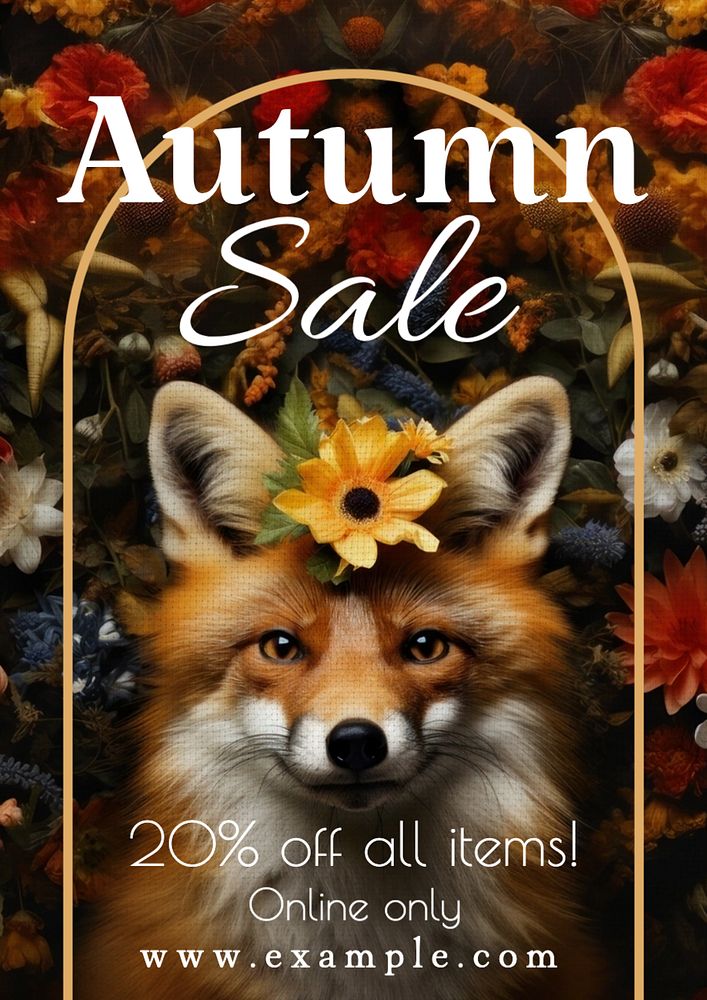 Autumn sale poster template