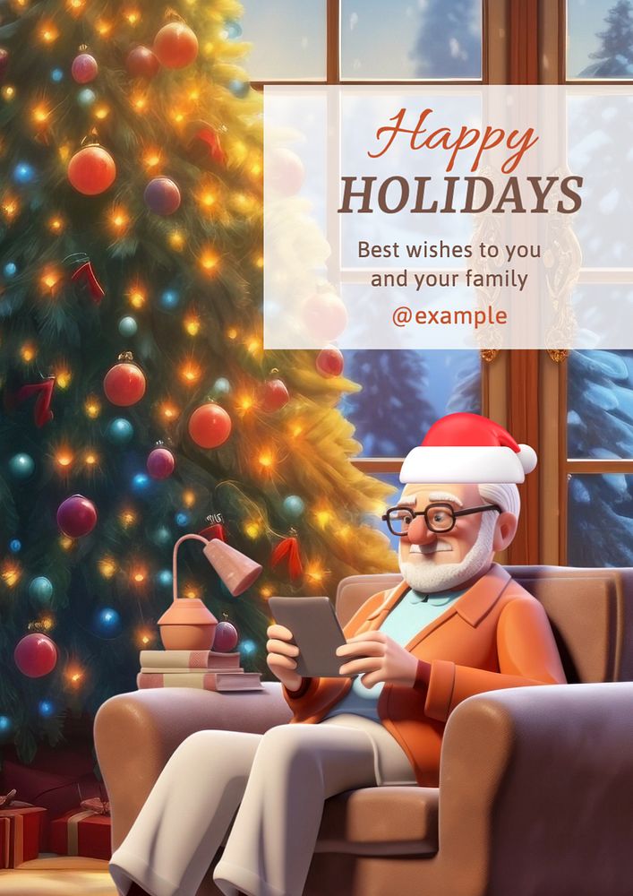 Happy holidays poster template