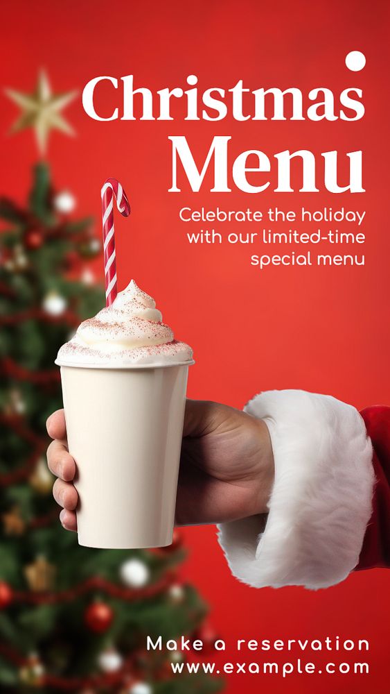 Christmas menu Facebook story template