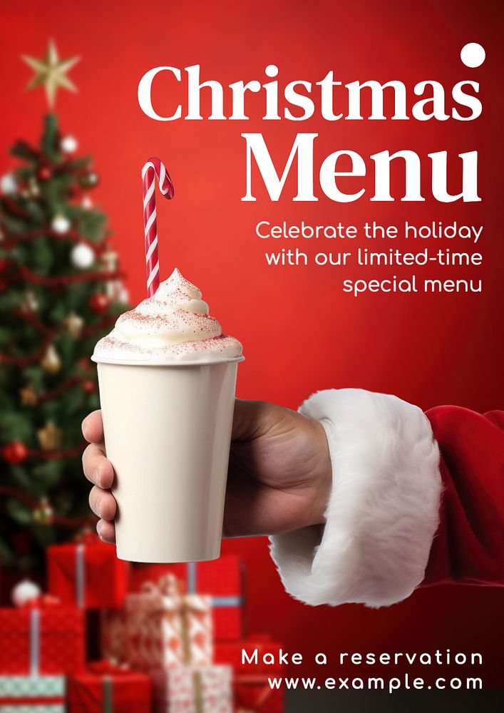 Christmas menu poster template