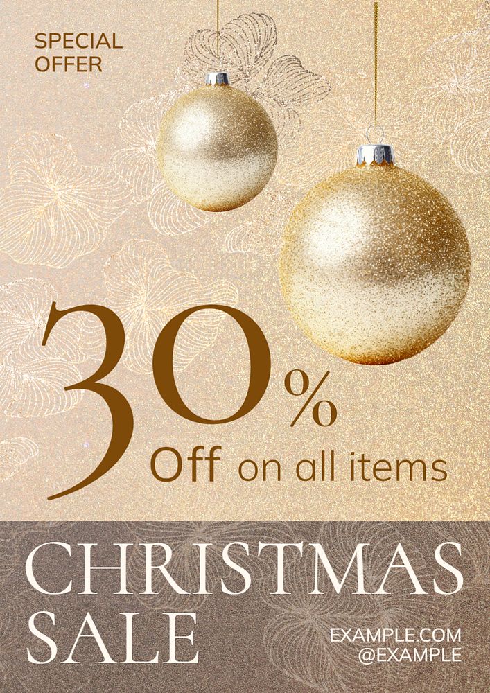 Christmas sale poster template