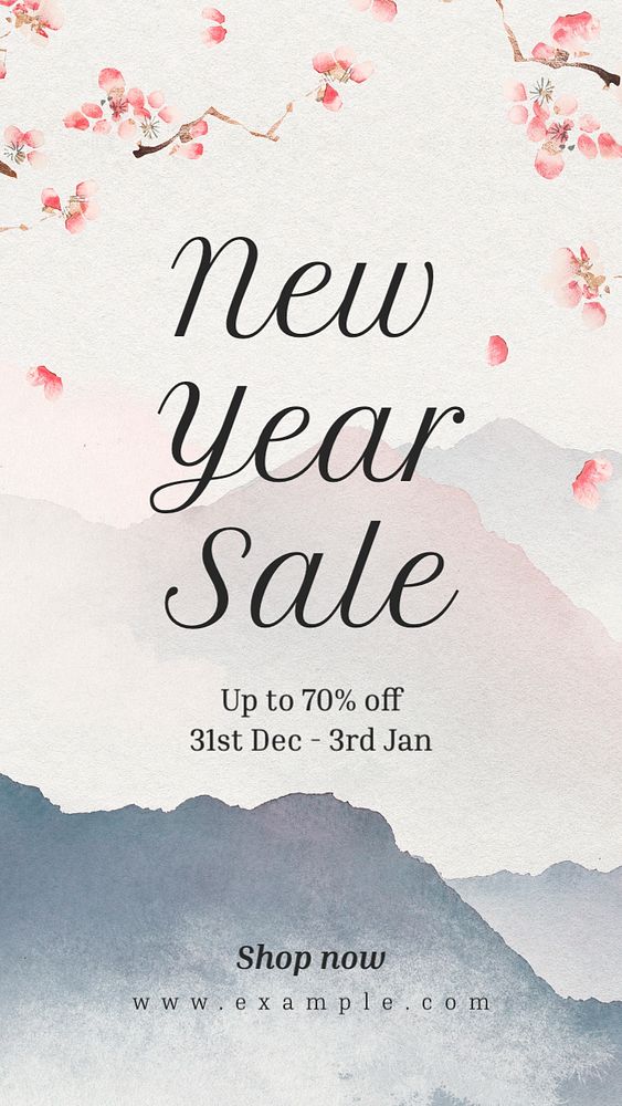 New Year sale Facebook story template