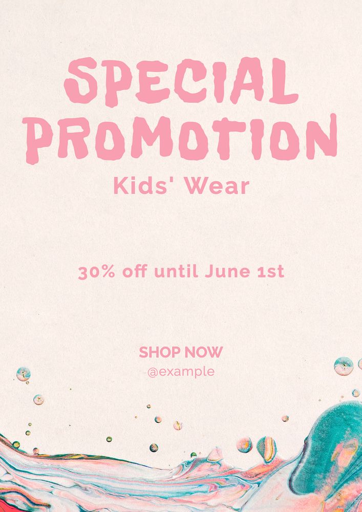 Kids' wear promotion poster template