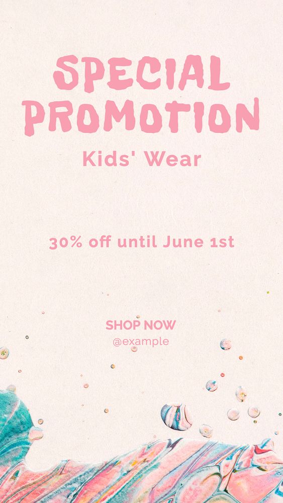 Kids' wear promotion Instagram story template