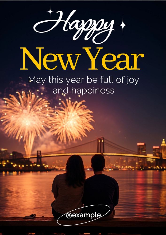 Happy New Year poster template