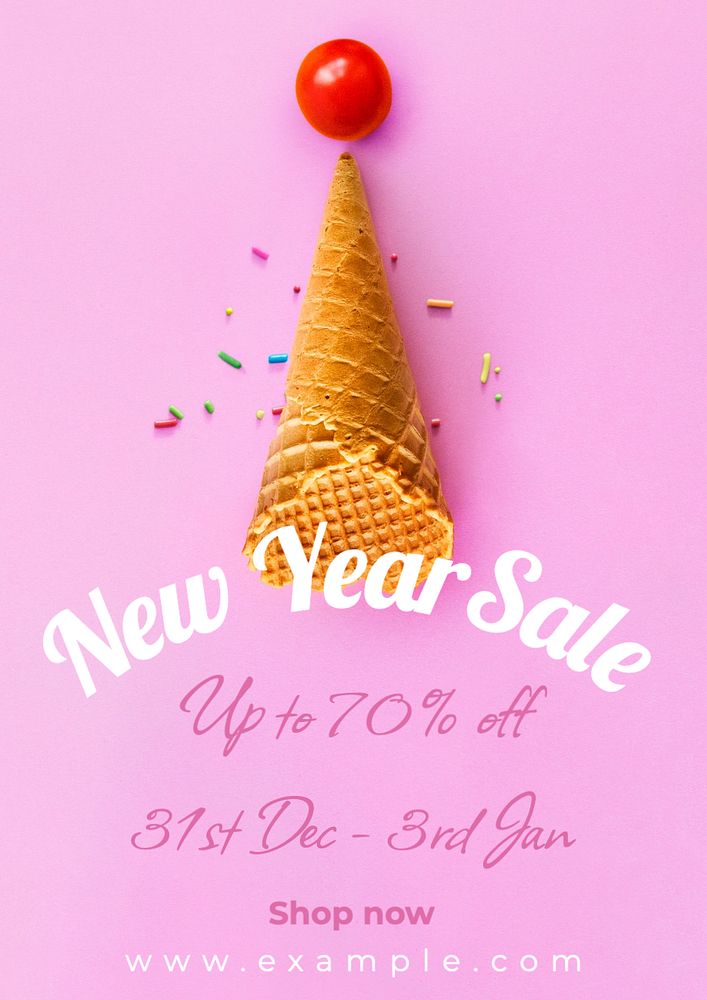 New Year sale poster template