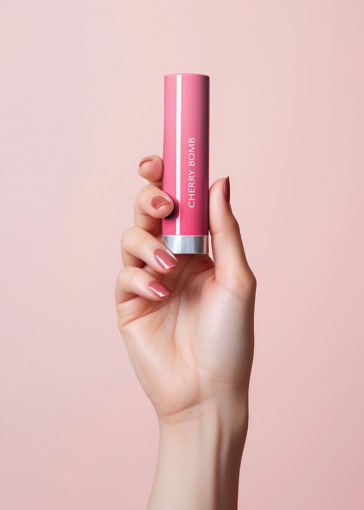 Lipstick cosmetics packaging editable mockup