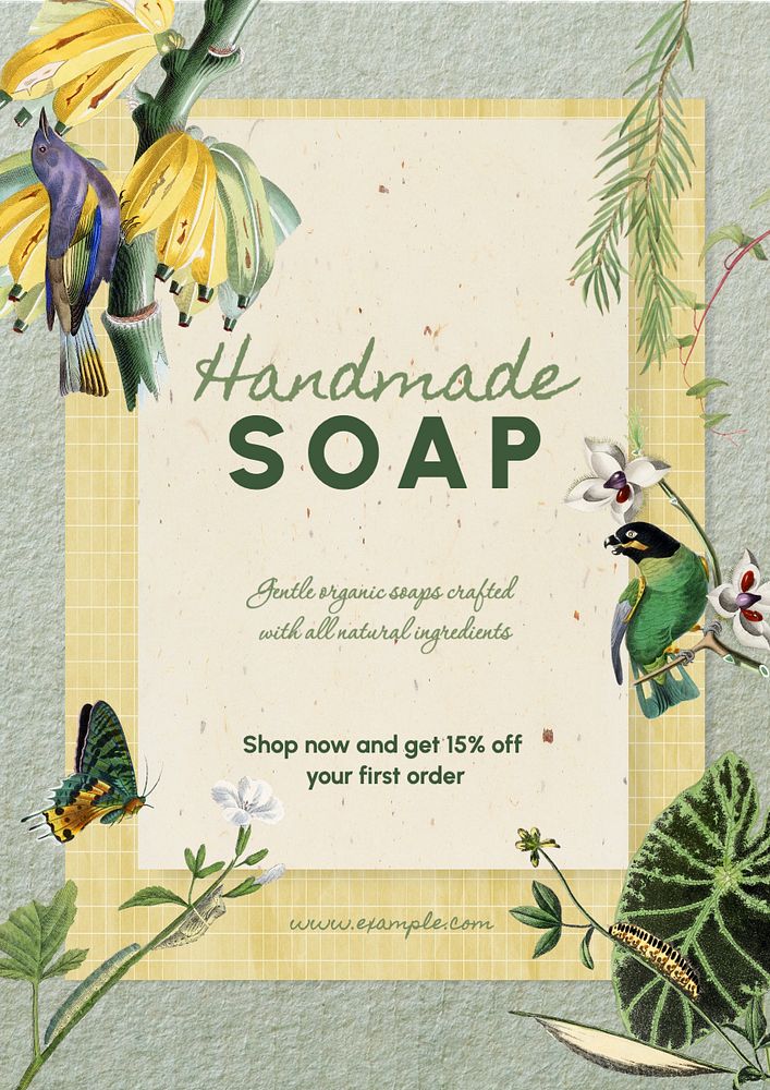 Handmade soap poster template