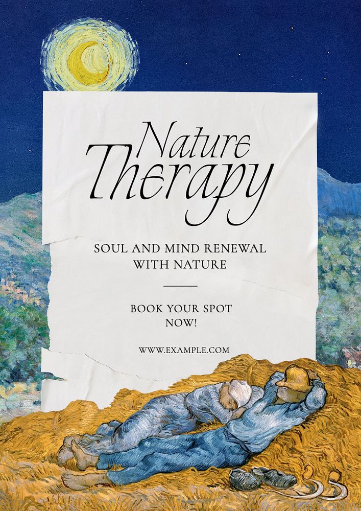 Nature therapy poster template