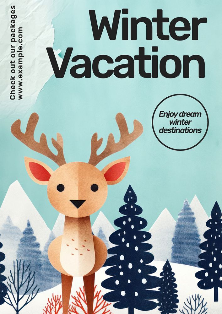 Winter vacation poster template