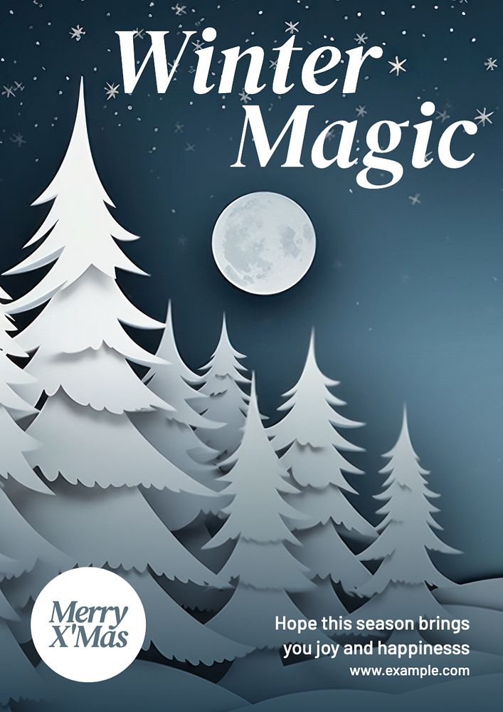 Winter magic poster template