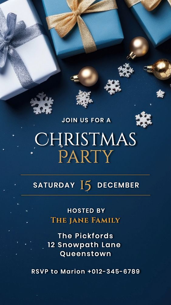 Christmas party Facebook story template