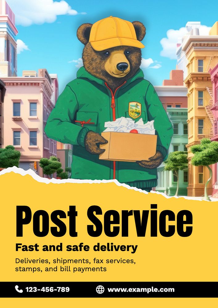 Post service poster template