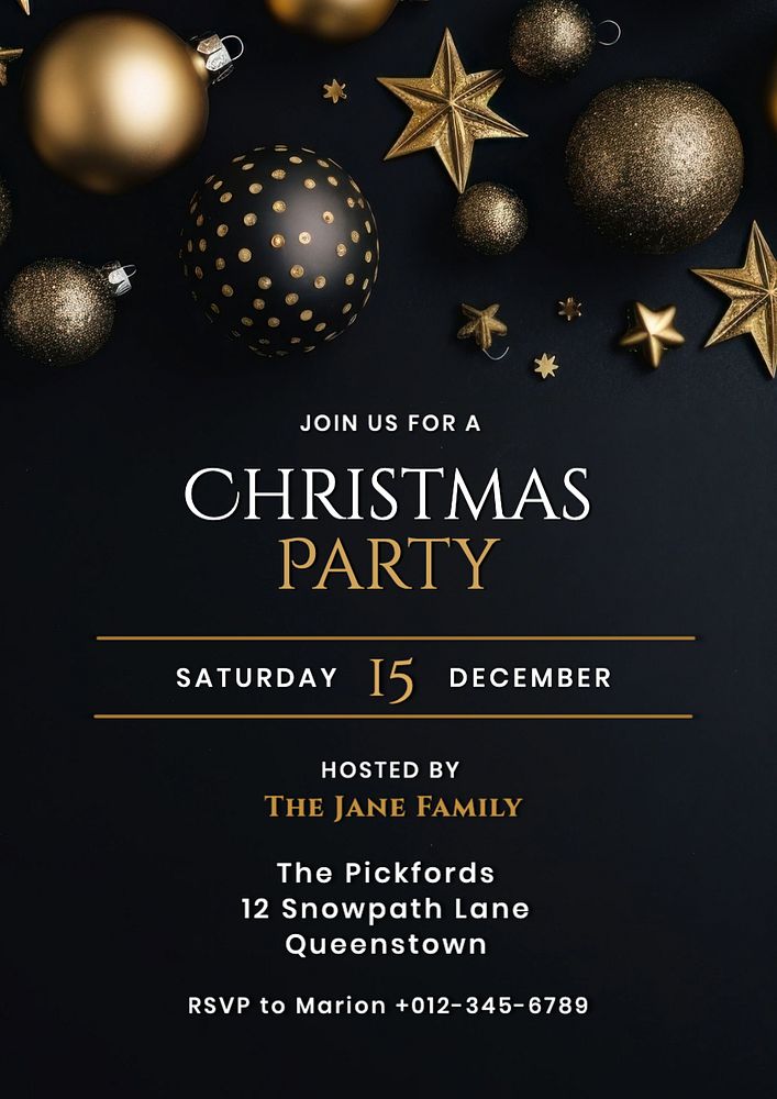 Christmas party poster template