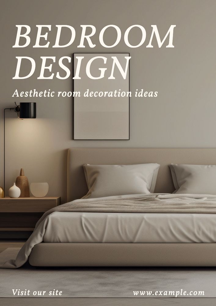 Bedroom design poster template