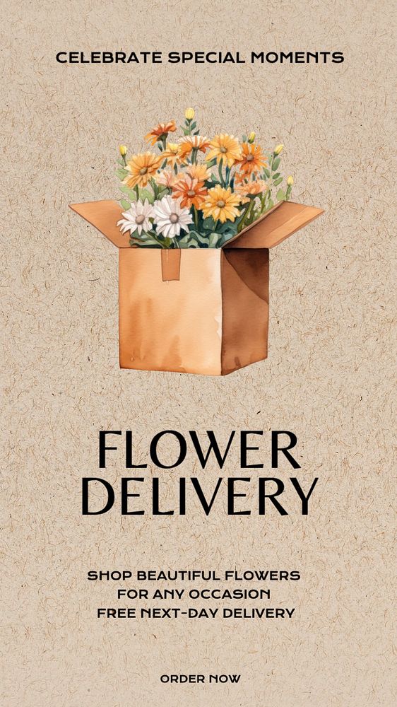 Flower delivery Instagram story template