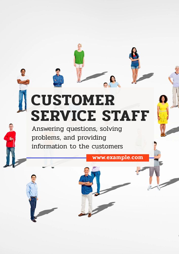 Customer service staff poster template