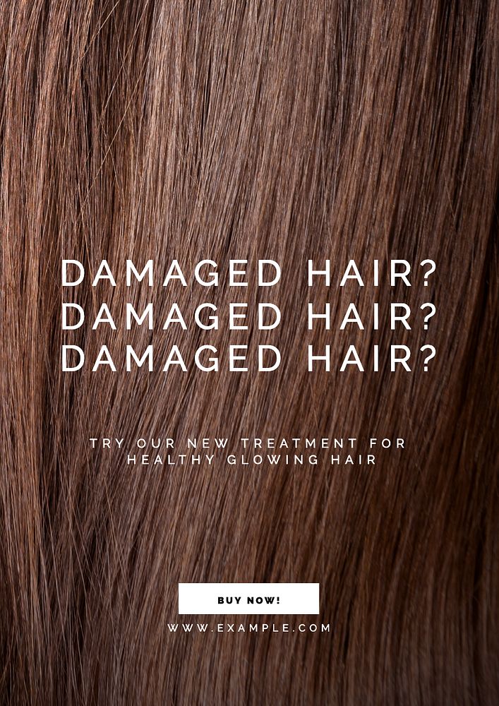 Damaged hair poster template