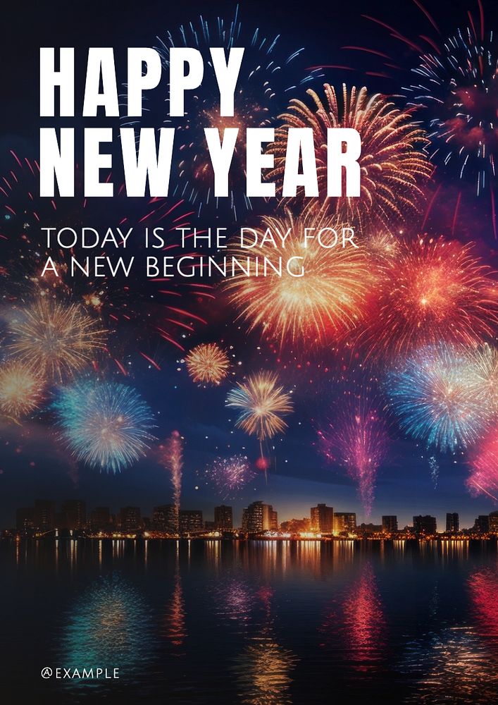 Happy new year poster template