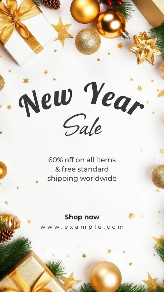 New Year sale Facebook story template