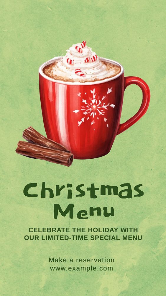 Christmas menu Facebook story template