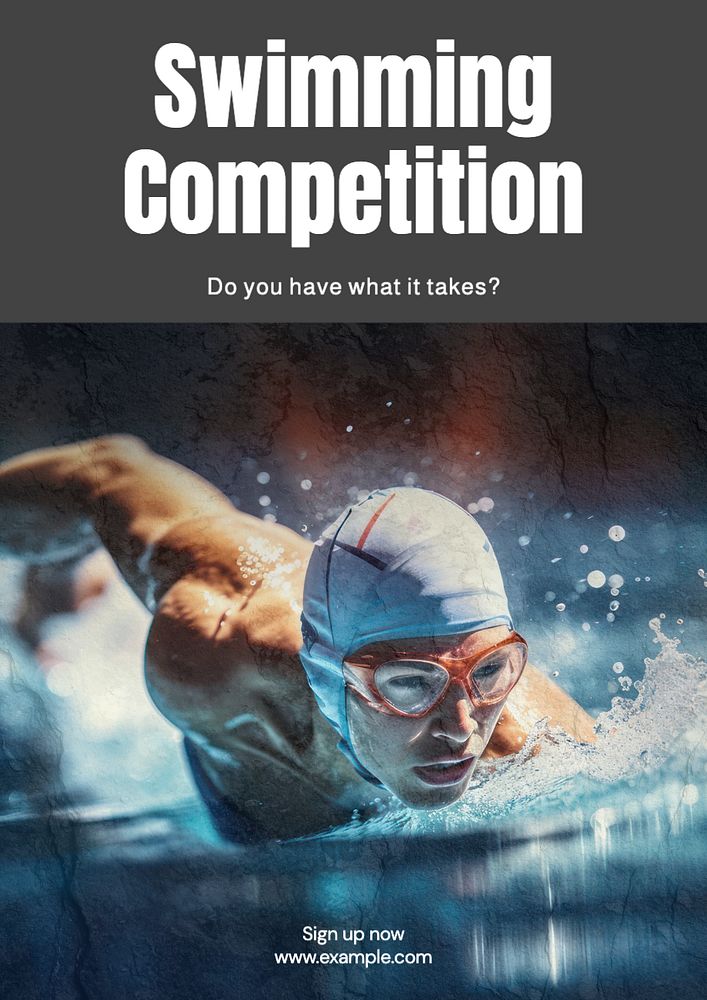 Swimming competition poster template