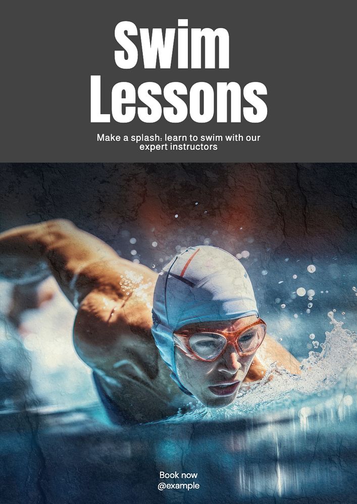 Swim lessons poster template