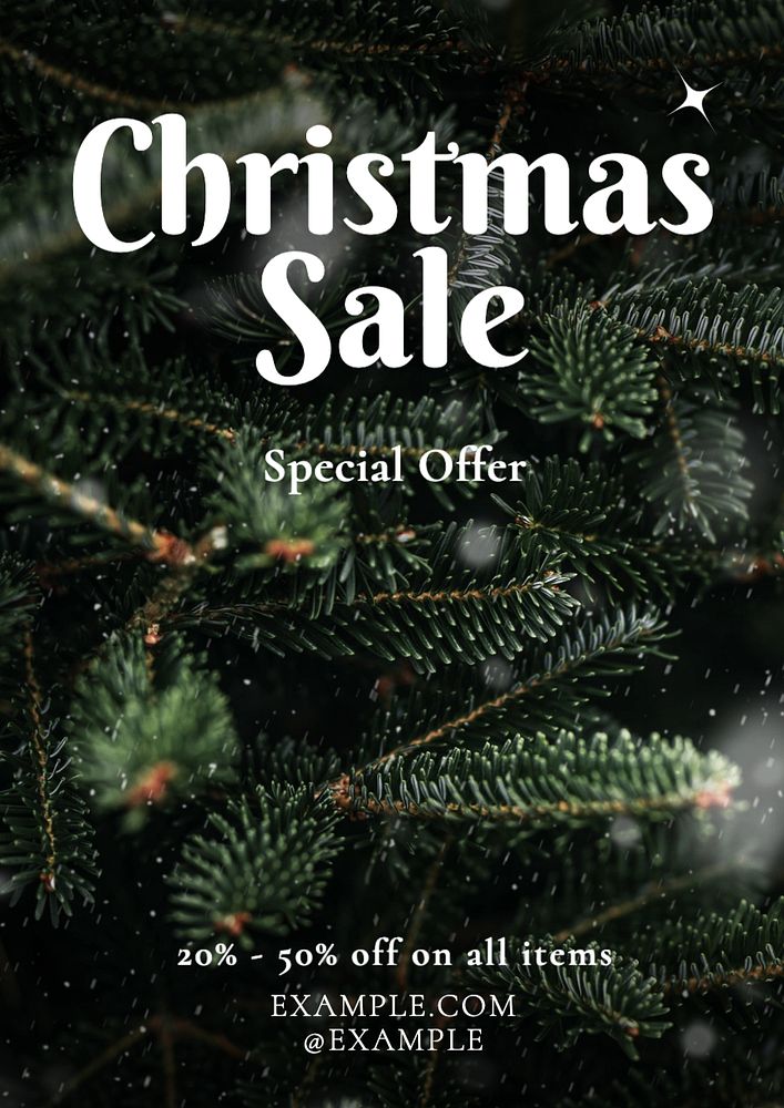 Christmas sale poster template