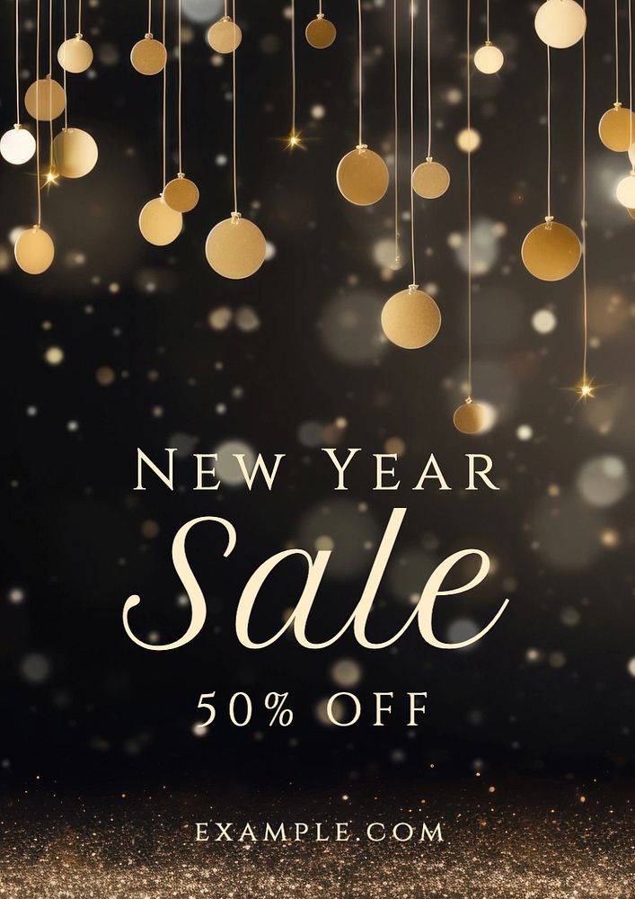 New year sale poster template