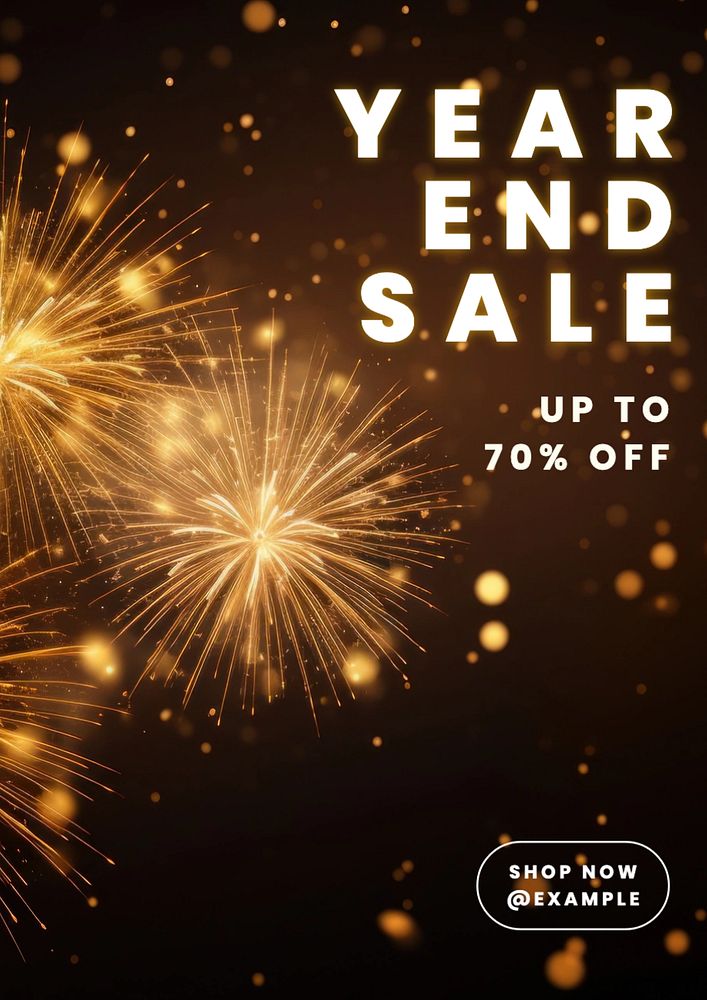 Year end sale poster template