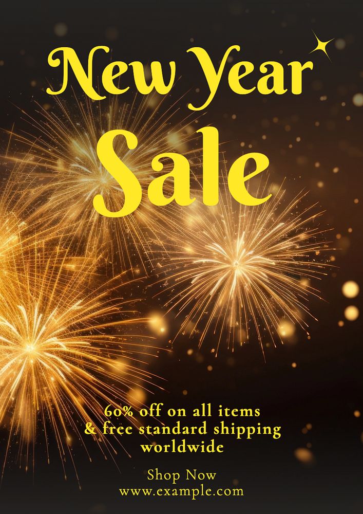 New year sale poster template