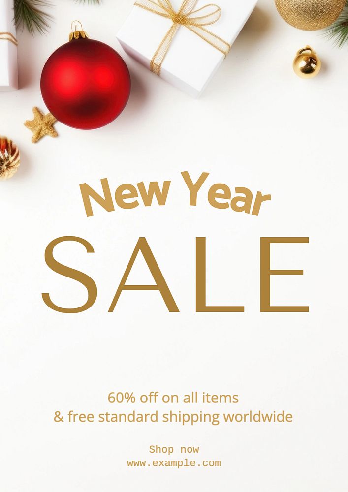 New Year sale poster template