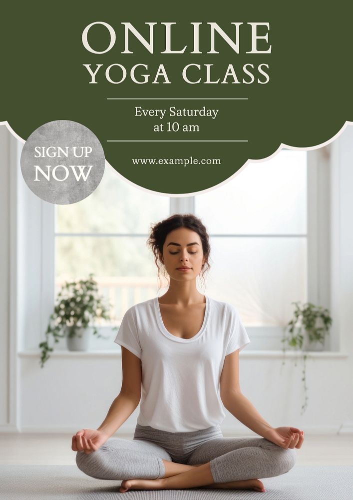 Online yoga class poster template